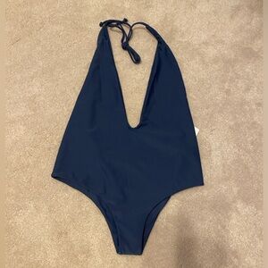 Mikoh Africa deep-plunge neck One Piece Sz. L (Blue / Almost Navy)